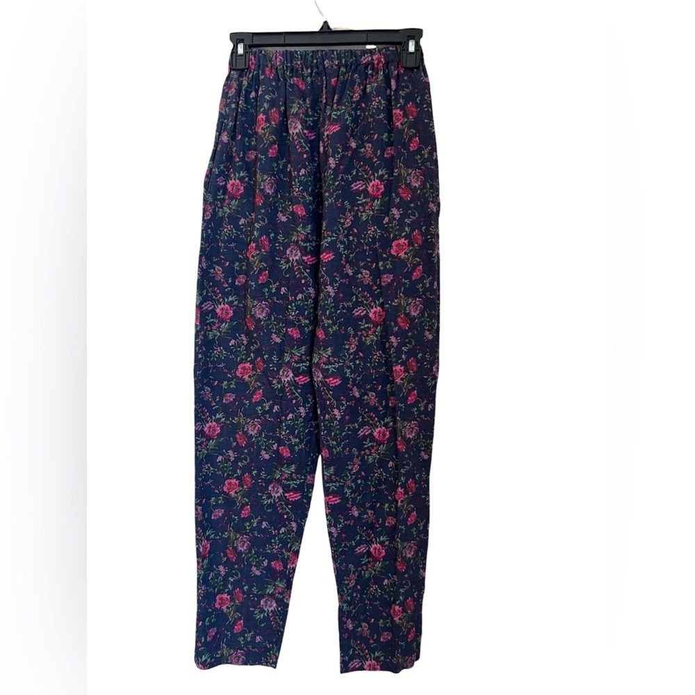 Laura Ashley Vintage Pants Women’s S Wool Blend Floral High Rise Granny Cottage - Picture 3 of 16